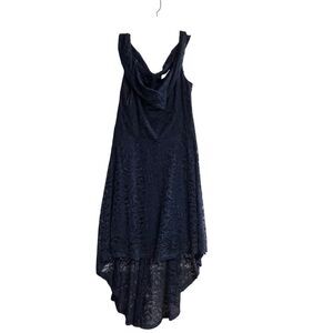HOMRAIN Navy Blue Lace High Low Cocktail Party Dress XL